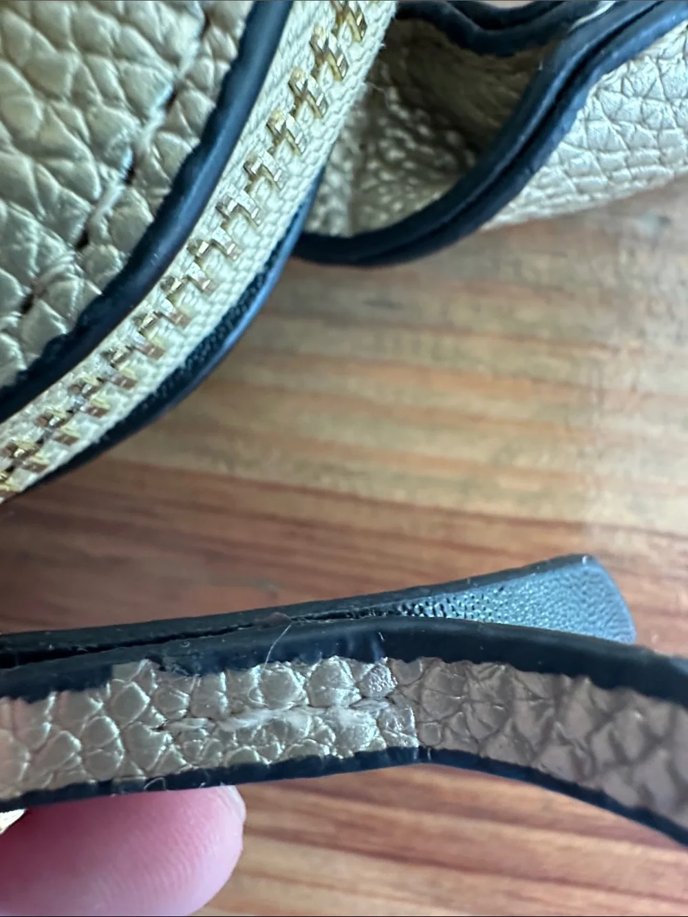 Cream Pebbled Crossbody Bag with Top Handles